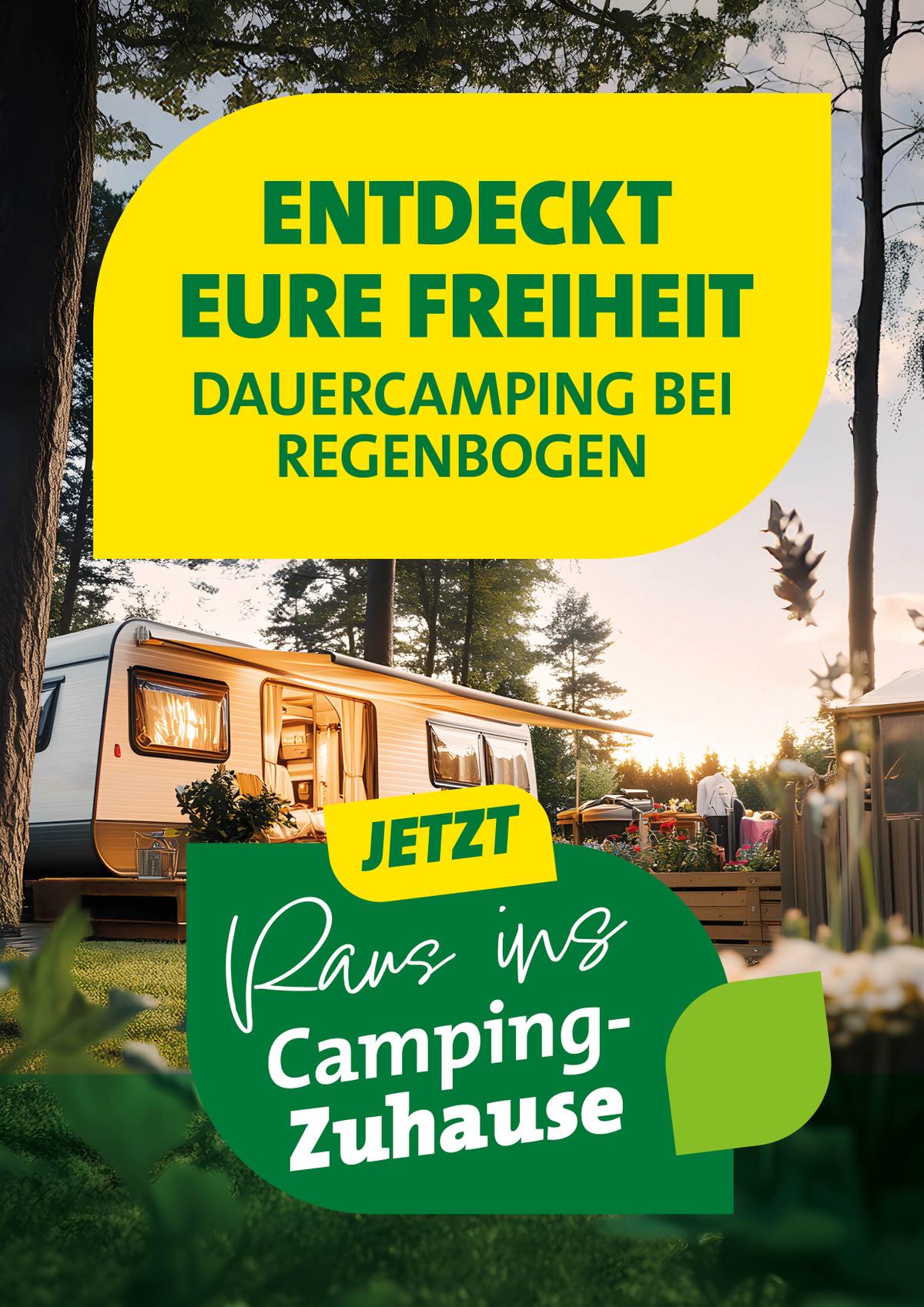 Dauercamping bei Regenbogen